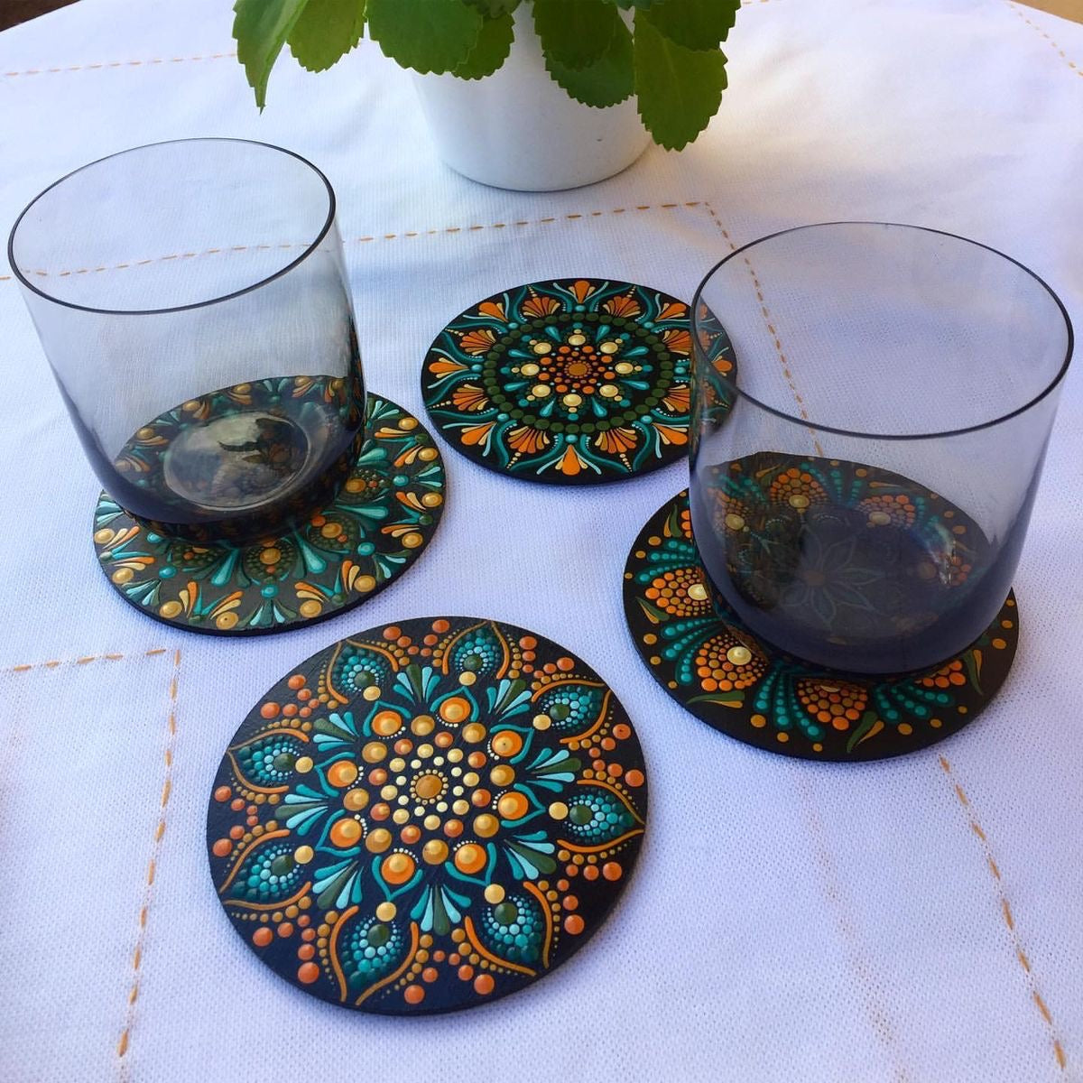 Mandala tea coaster (set of 4)
