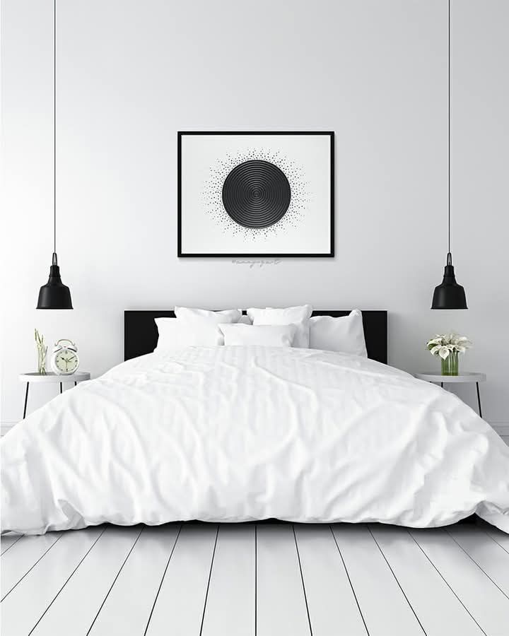 Black and white circular abstract