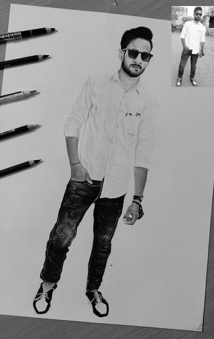 Pencil and charcoal sketch