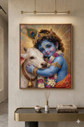 Bal krishna with cow
