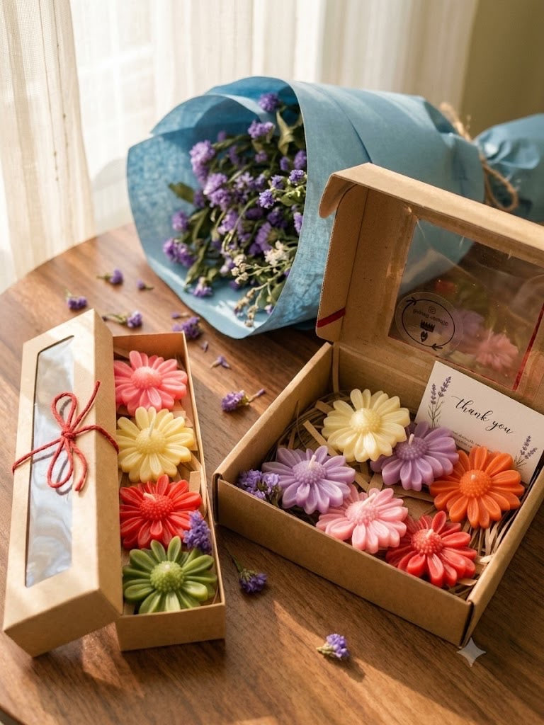 Fragrant daisy flower candle